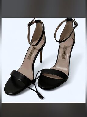 Zara Black Ankle-Strap Stiletto Heels